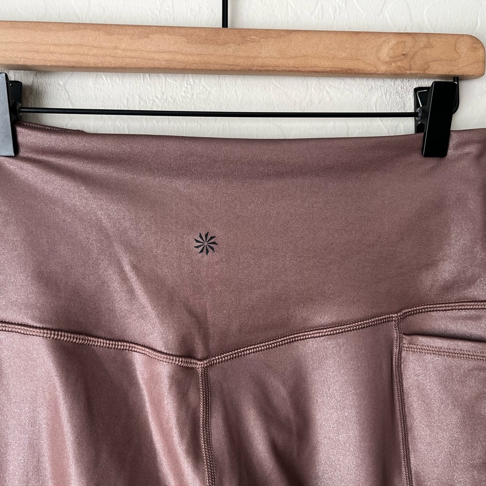 Athleta Inclination Moto tights shimmer brown M - Picture 9 of 11